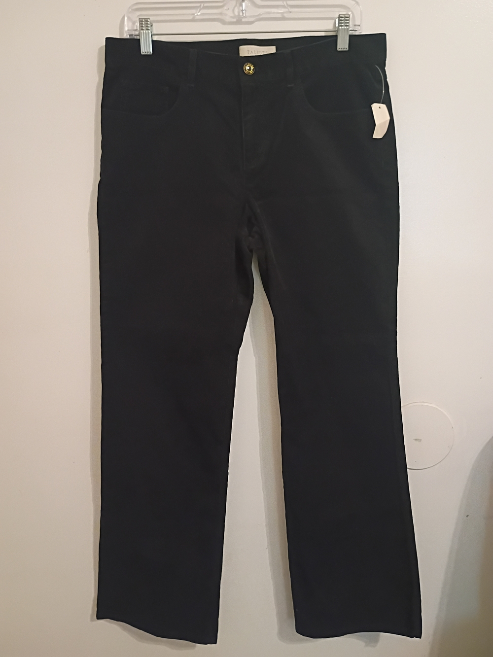Talbot's Women's Black Corduroy Boot Cut Pants Sz 10P NWT